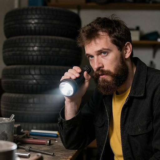 Intense Workshop Portrait with Flashlight