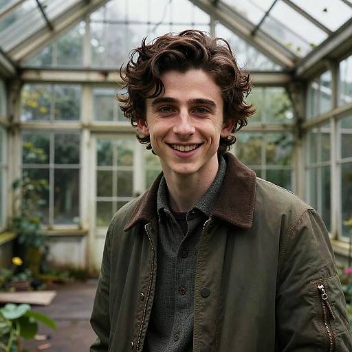 Eerie Timothée Chalamet in Victorian Greenhouse