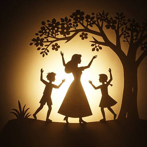 Backlit Paper Sculpture with Dancing Silhouettes