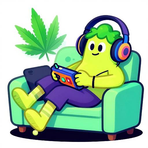 Chill Cannabis Leaf Cartoon
