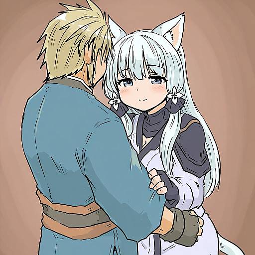 Illustration of Monk (final fantasy), final fantasy in the style of Poyo (hellmayuge)