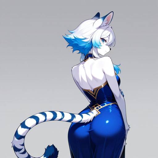 Mysterious Furry Woman with Balloons