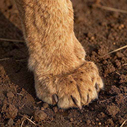 Lion Cub Paw Print in Moist Earth