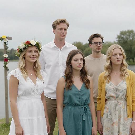 Outdoor Group Photo by the Lake