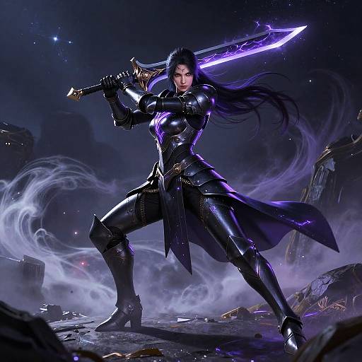 Void Elf Female Warrior in Battle