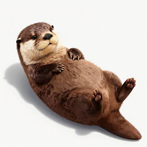 Charming Plump Otter Floating Relaxed