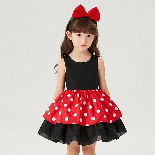 Young Girl in Polka Dot Outfit