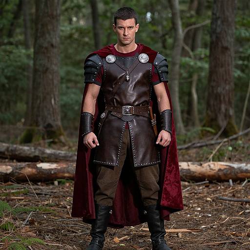 Medieval Warrior in Dense Forest