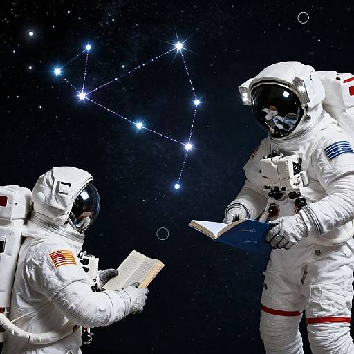 Celestial Librarians Cataloging Stars