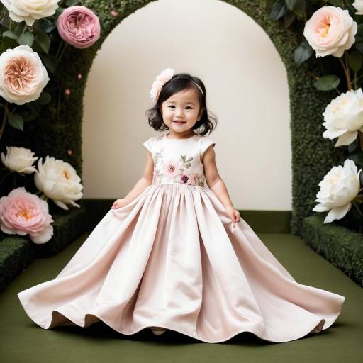 Smiling Toddler Girl in Elegant Dress