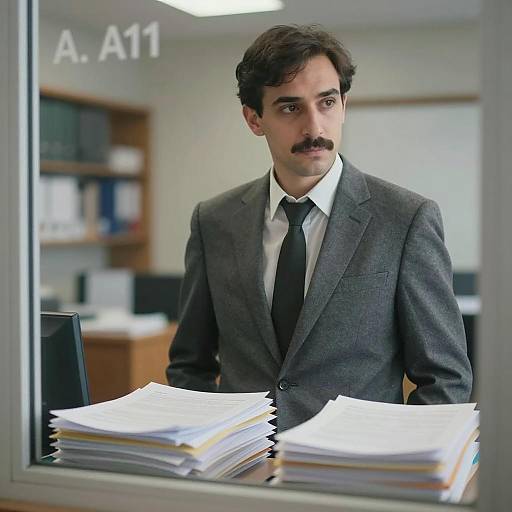 Professional Man Behind Office Window