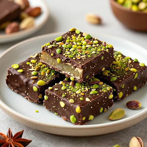 Glistening Pistachio Chocolate Barfi