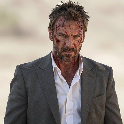 Intense Portrait of a Rugged Man