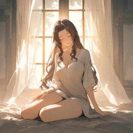 Cozy Indoor Scene with Aerith Gainsborough