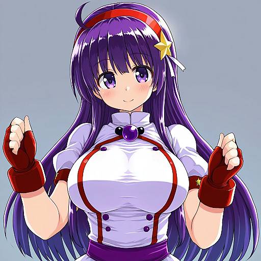 Illustration of Asamiya athena, the king of fighters in the style of Naitou kouse