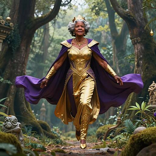 Elderly Black Female Superhero Portrait