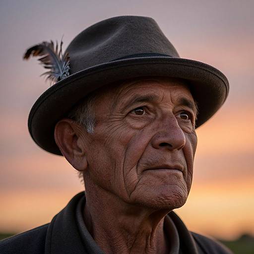 Weathered Wisdom at Sunset Portrait