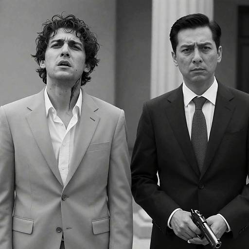 Dramatic Black and White Standoff