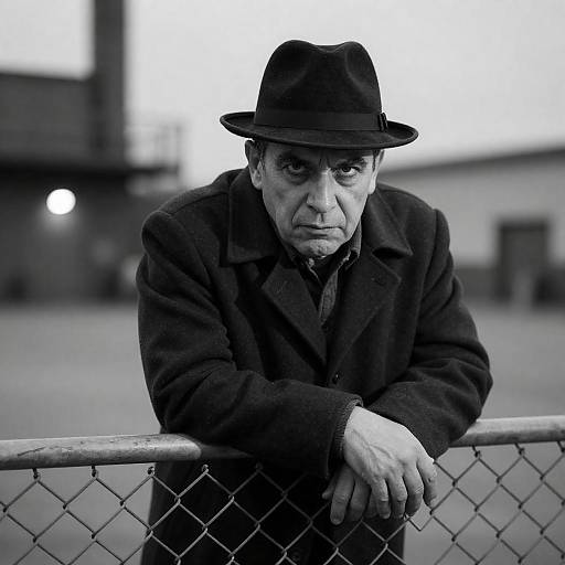Dramatic Black-and-White Portrait of a Man