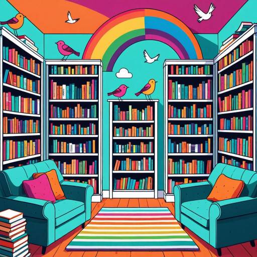 Colorful Cozy Bookstore Illustration