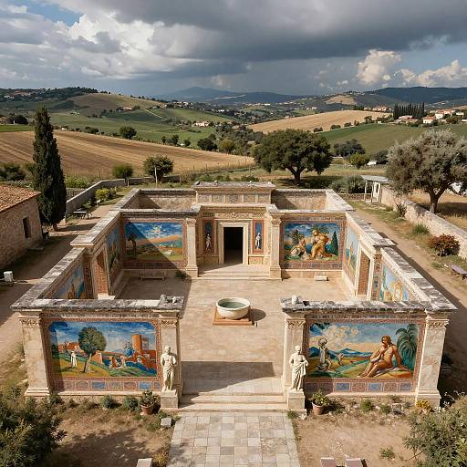 Roman Villa Layout with Courtyards