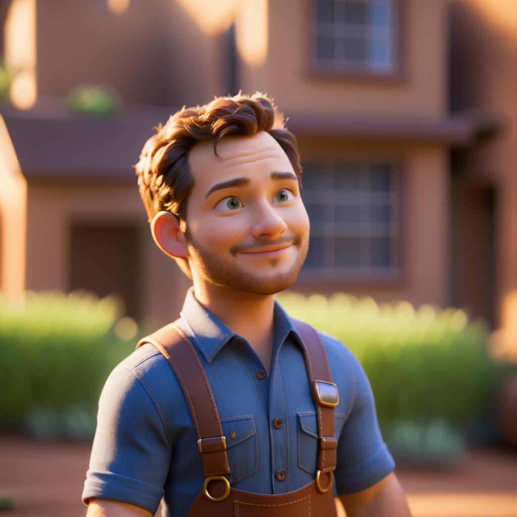 Cinematic Pixar Scene Featuring Chris Pratt