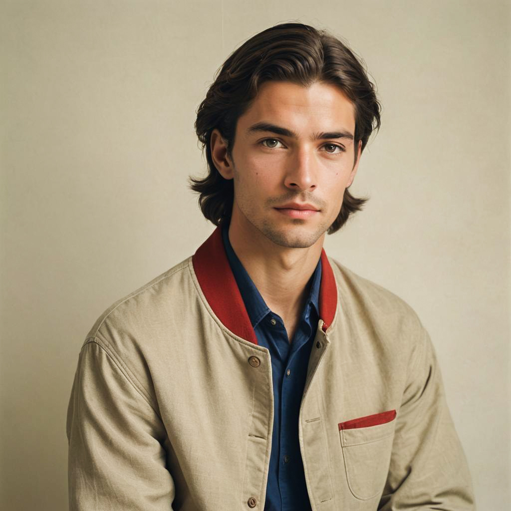 Thoughtful Young Man in Vintage Style