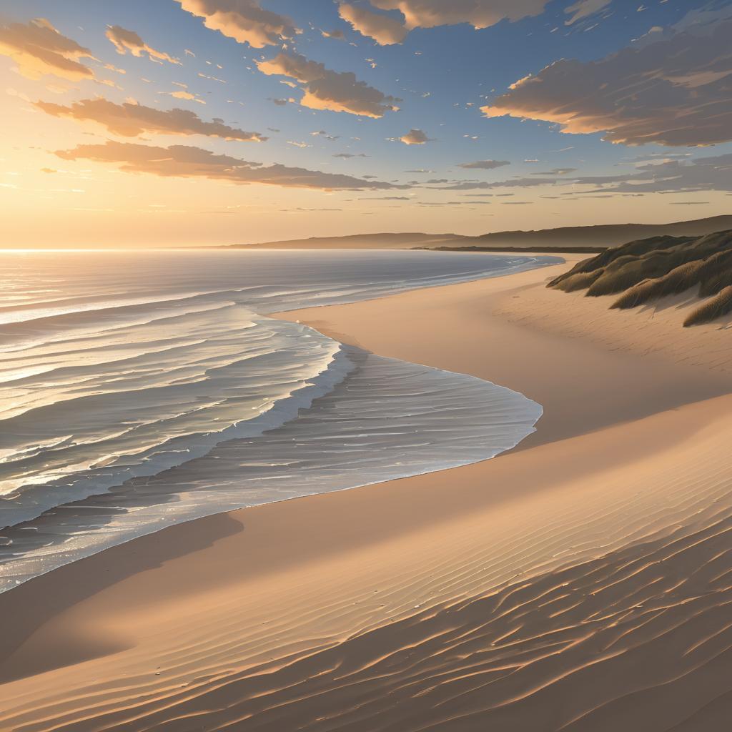 Tranquil Wind-Swept Beach Landscape