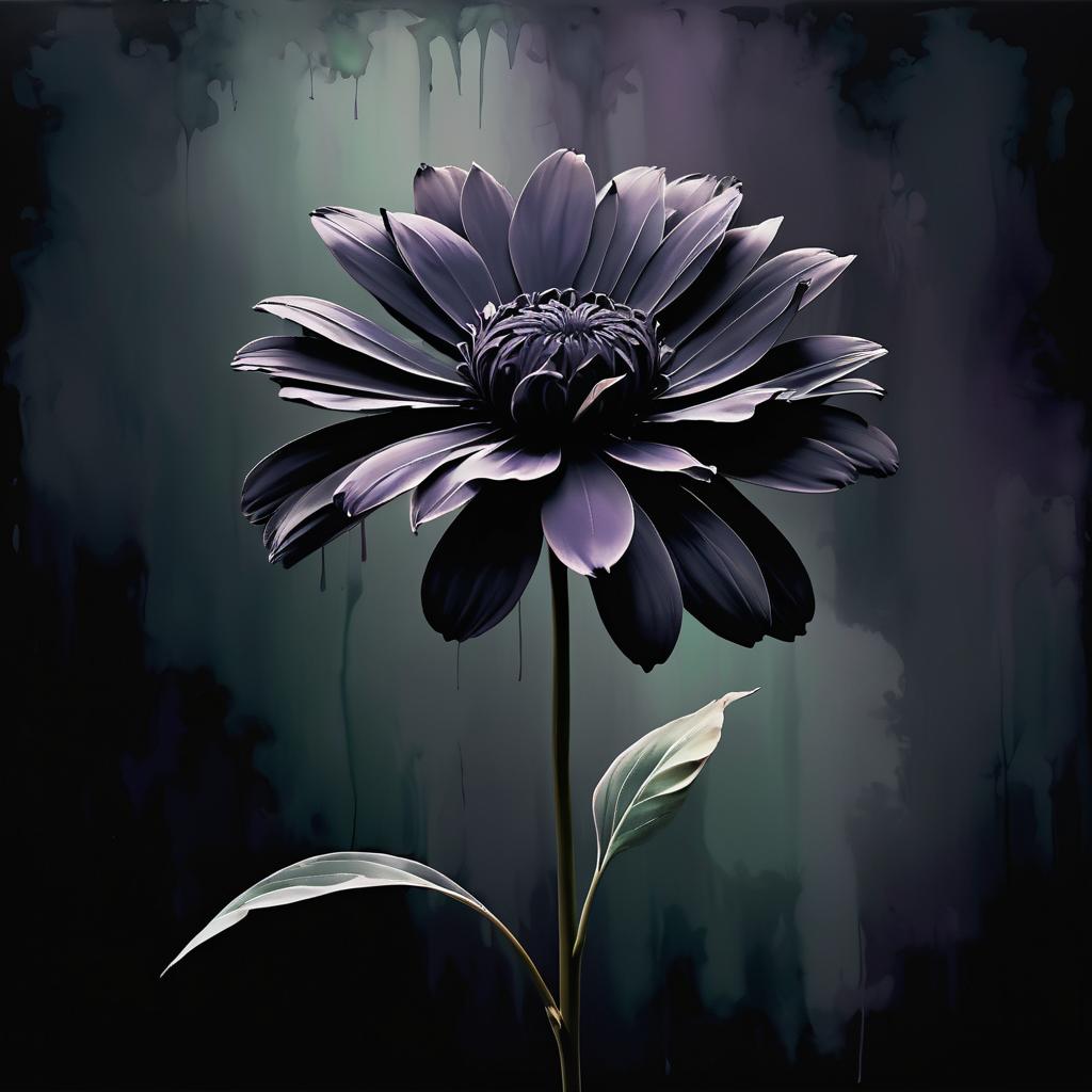 Surreal Melancholy: A Wilted Flower Scene