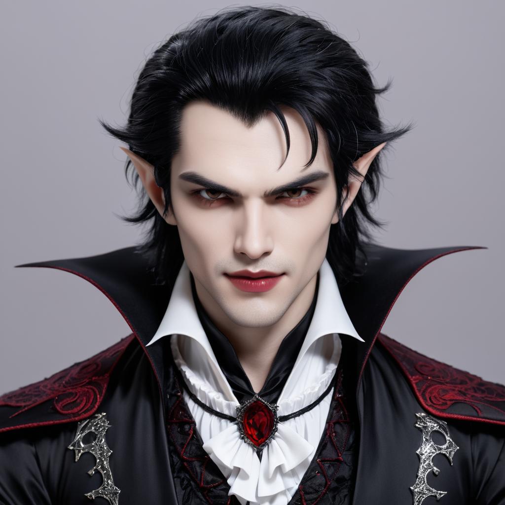 Charming Male Vampire in Detail