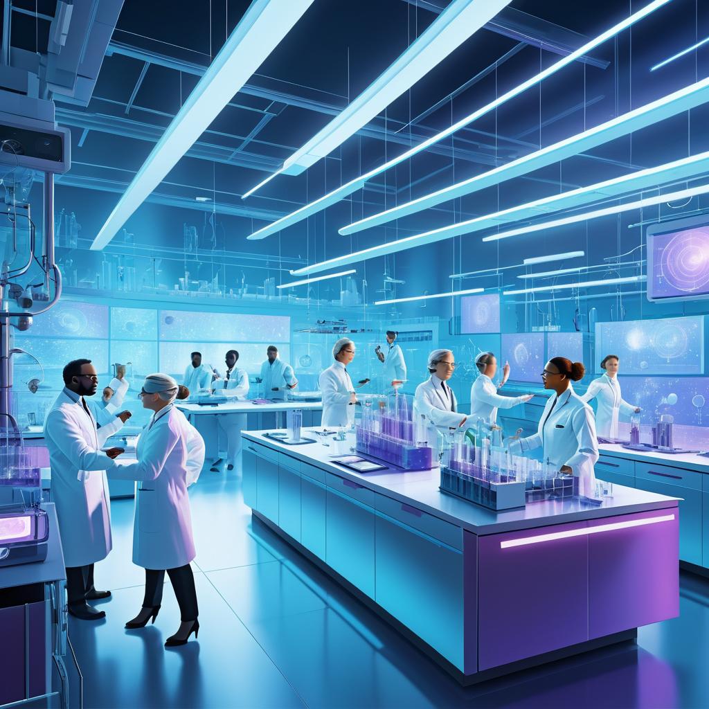 Futuristic Scientists in a Lab Environment