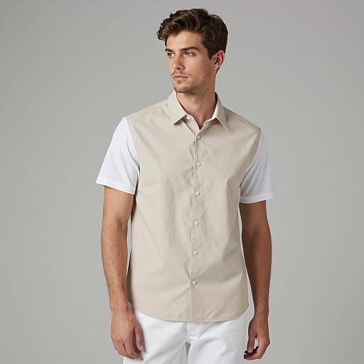 Stylish Young Man in Short Sleeve Shirt