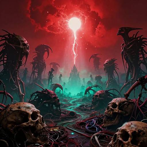 Eerie Crimson Malachite Dreamscape