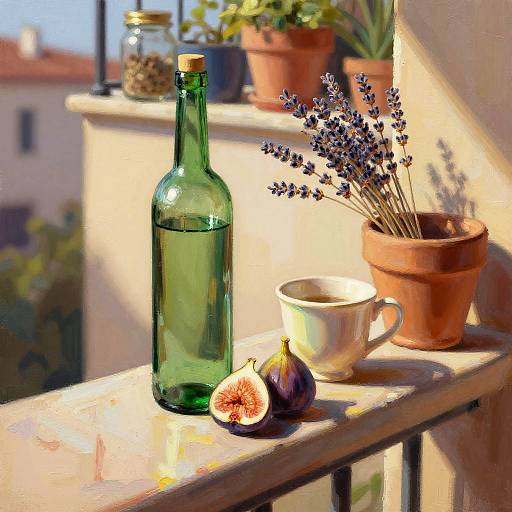 Vibrant Still Life on Sunlit Balcony