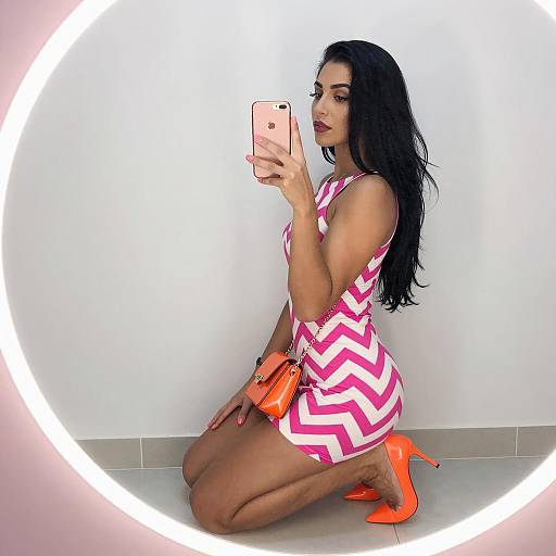 Stylish Mirror Selfie of a Woman