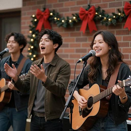 Joyful Outdoor Music Performance Scene