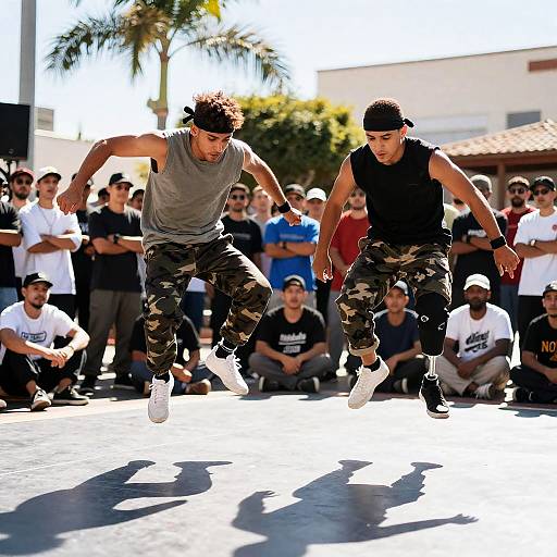Dynamic Street Dance Performance in Sunlight
