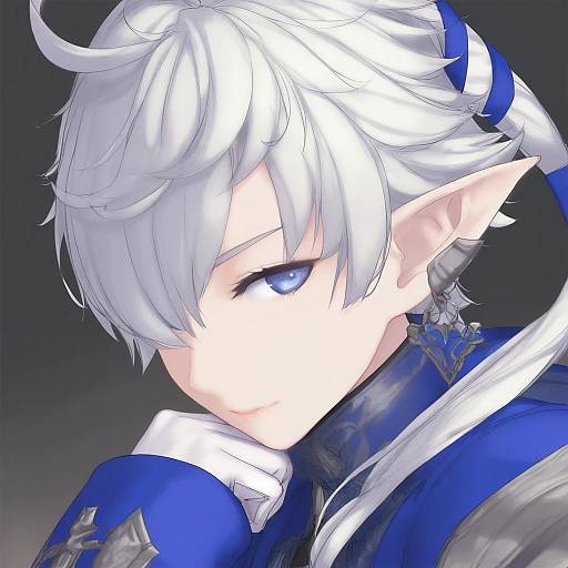 Illustration of Alphinaud leveilleur, final fantasy in the style of Rokuwata tomoe