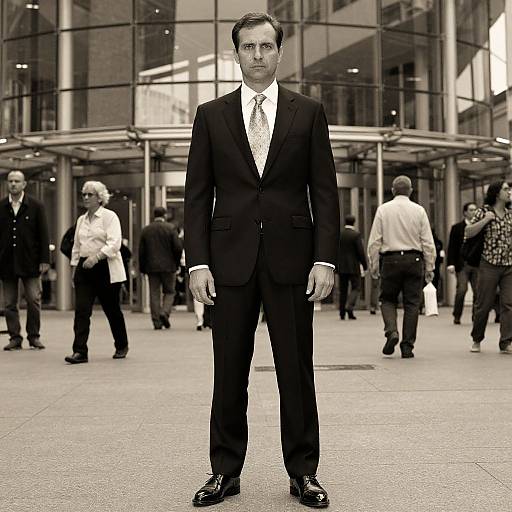 Confident Man in Classic Suit Sepia