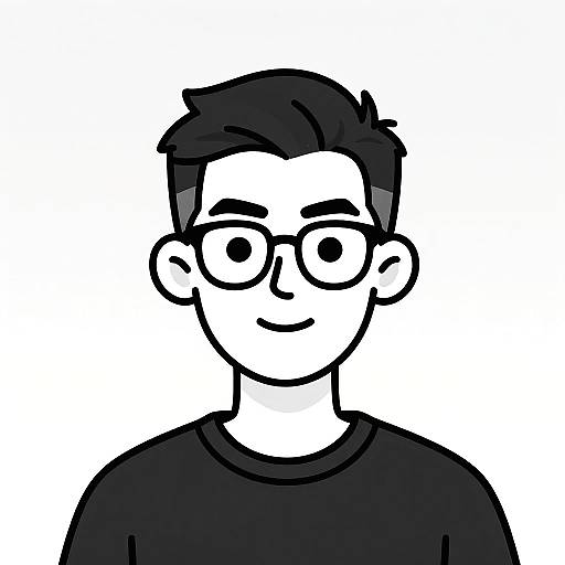 Minimalist Cartoon Portrait of Tall Man