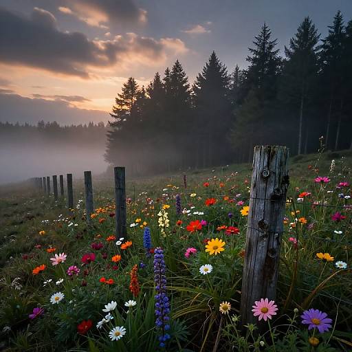 Photorealistic Dusk Forest Scene