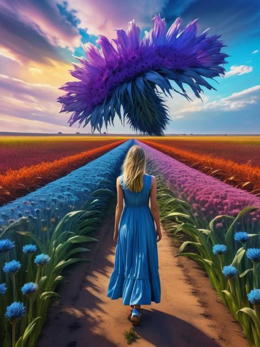 Surreal Scene of Decaying Floral Dreams
