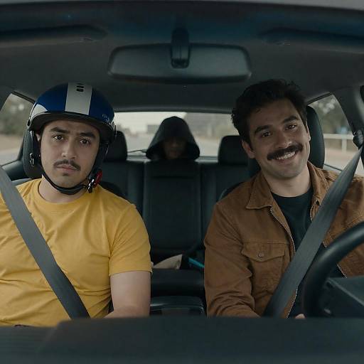 Men in Car with Dim Interior Lighting