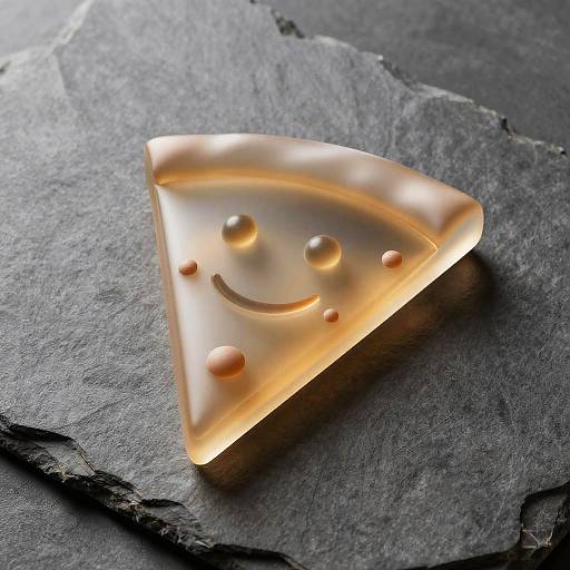 Frosted Amber Glass Pizza Emoji