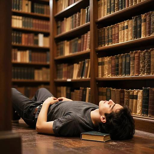 Restful Moment in Historic Library