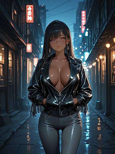 Edgy Fashion Portrait in City Alley