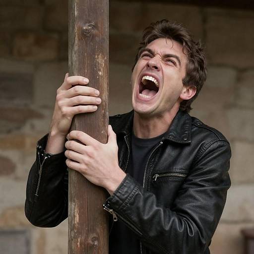 Dramatic Scream Against Urban Backdrop