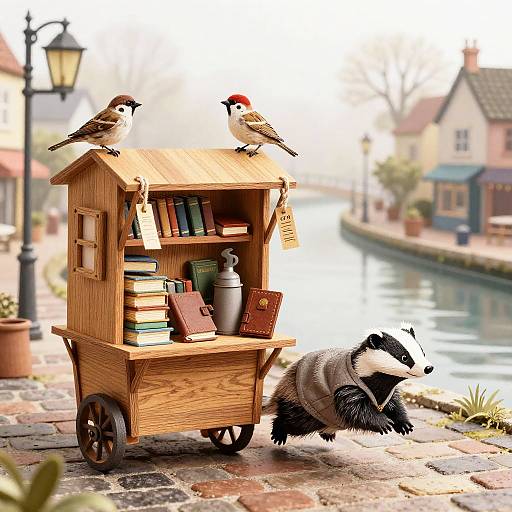 Badger's Mobile Bookshop at Dawn
