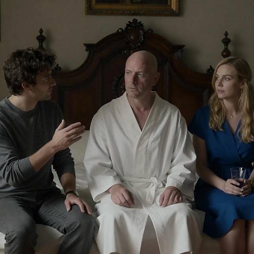 Dimly Lit Trio with Headboard Portrait