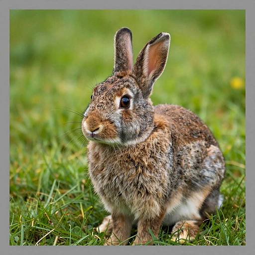 Alert Rabbit in Green Grass